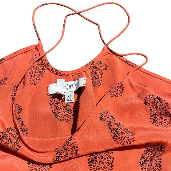 MADEWELL Orange Parsley Print Strapy Blouse Size XS - Picture 4 of 6